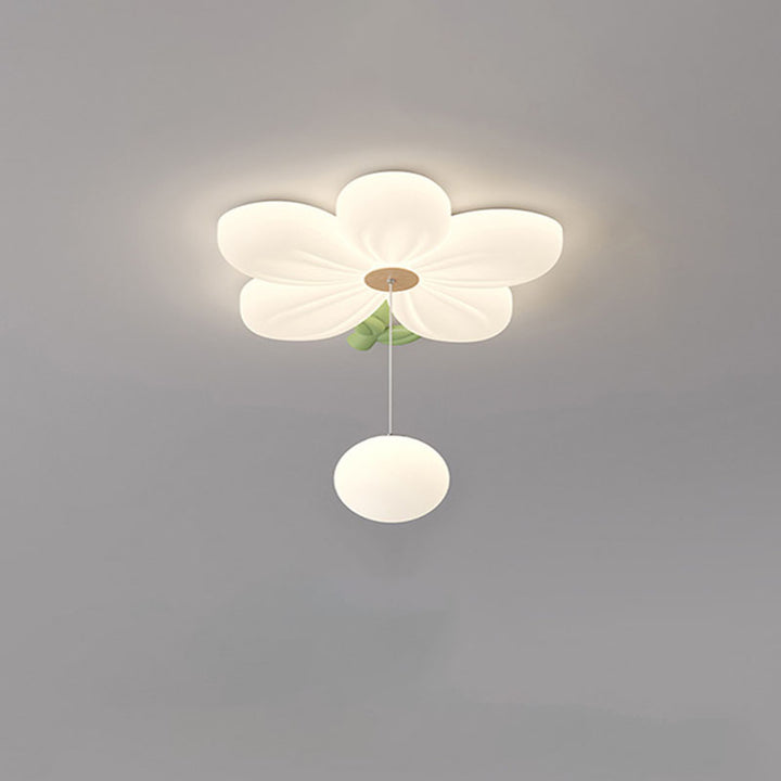 Contemporary Creative Kids Flower Shaped Iron Plastic LED Flush Mount Ceiling Light For Bedroom