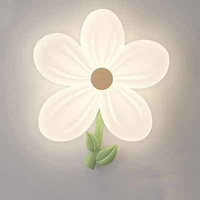 Contemporary Creative Kids Flower Shaped Iron Plastic LED Flush Mount Ceiling Light For Bedroom