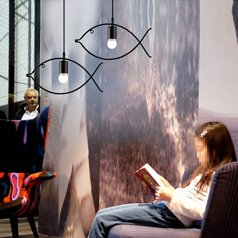 Contemporary Industrial Fish Line Iron 1/3-Light Pendant Light For Dining Room