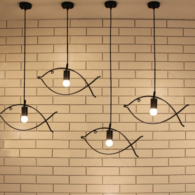 Contemporary Industrial Fish Line Iron 1/3-Light Pendant Light For Dining Room