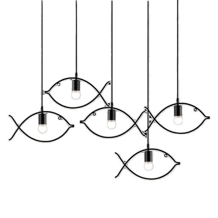 Contemporary Industrial Fish Line Iron 1/3-Light Pendant Light For Dining Room