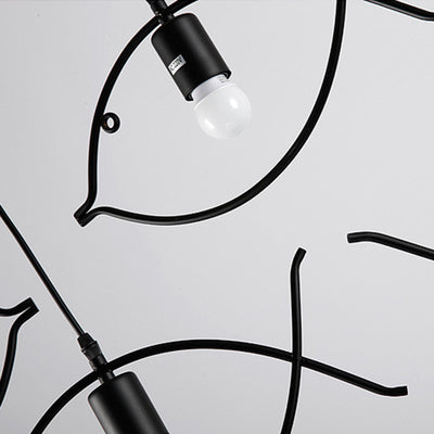 Contemporary Industrial Fish Line Iron 1/3-Light Pendant Light For Dining Room