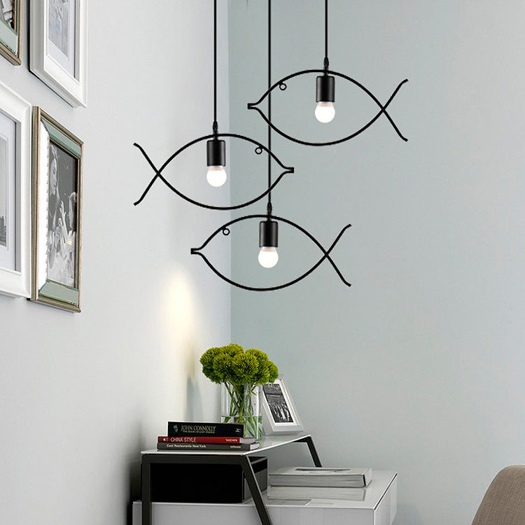 Contemporary Industrial Fish Line Iron 1/3-Light Pendant Light For Dining Room