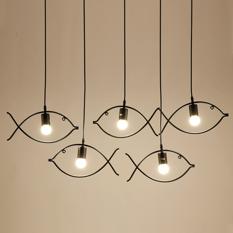 Contemporary Industrial Fish Line Iron 1/3-Light Pendant Light For Dining Room