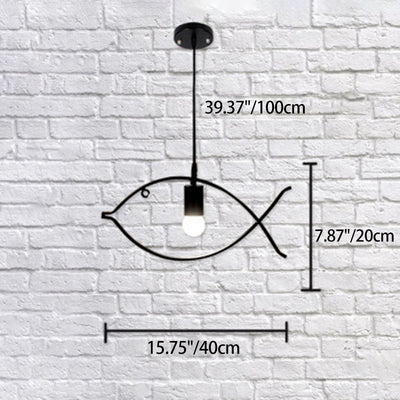 Contemporary Industrial Fish Line Iron 1/3-Light Pendant Light For Dining Room