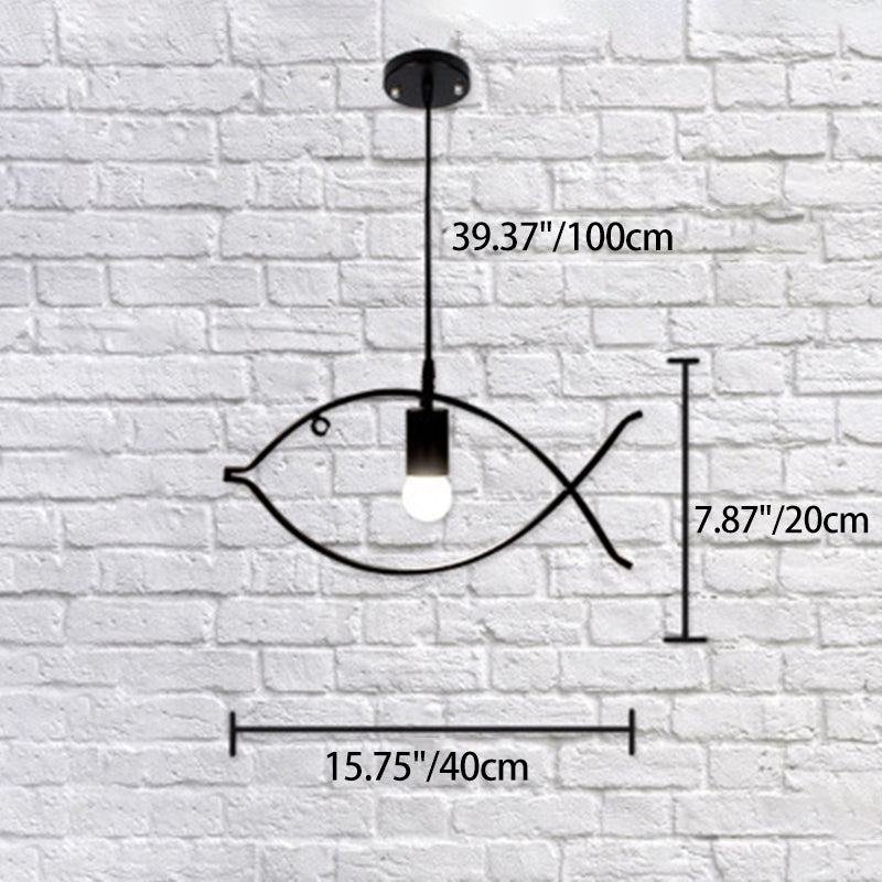 Contemporary Industrial Fish Line Iron 1/3-Light Pendant Light For Dining Room