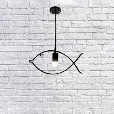 Contemporary Industrial Fish Line Iron 1/3-Light Pendant Light For Dining Room