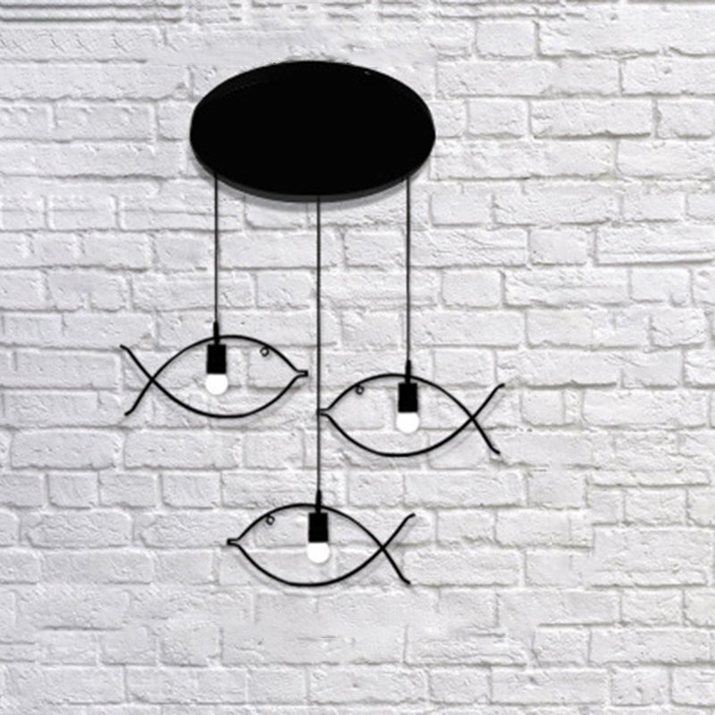 Contemporary Industrial Fish Line Iron 1/3-Light Pendant Light For Dining Room