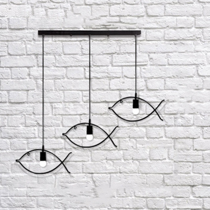 Contemporary Industrial Fish Line Iron 1/3-Light Pendant Light For Dining Room
