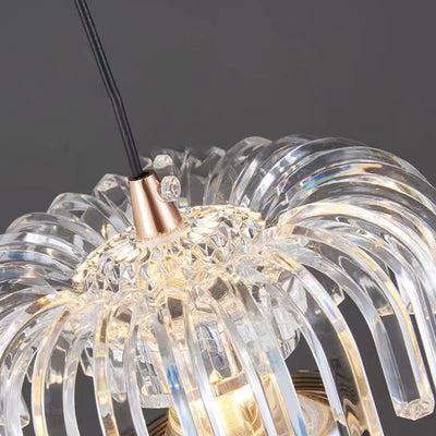 Traditional French Liftable Pinecone Shape Aluminum Acrylic LED Pendant Light For Bedroom