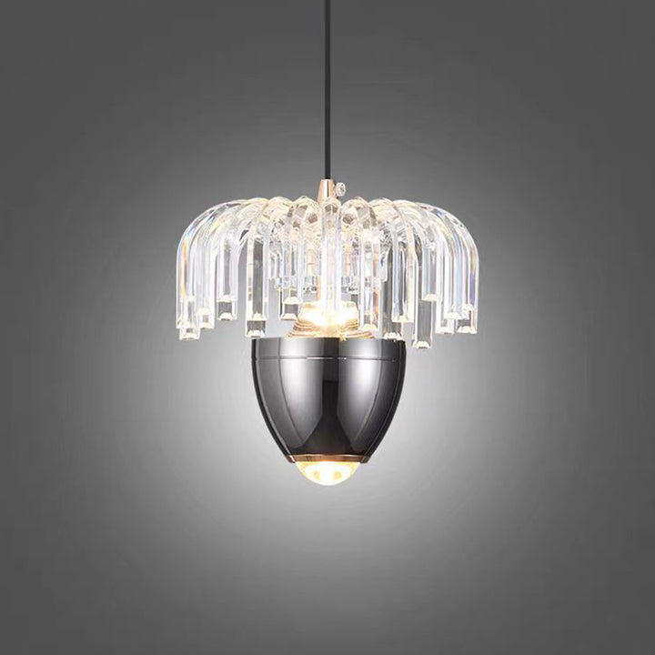 Suspension LED en aluminium et acrylique en forme de pomme de pin traditionnelle française pour chambre 