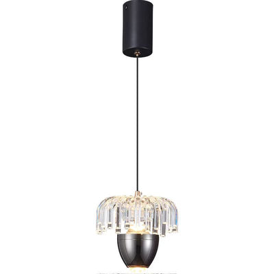 Traditional French Liftable Pinecone Shape Aluminum Acrylic LED Pendant Light For Bedroom