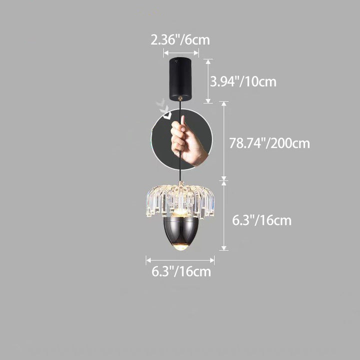 Suspension LED en aluminium et acrylique en forme de pomme de pin traditionnelle française pour chambre 