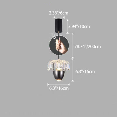 Traditional French Liftable Pinecone Shape Aluminum Acrylic LED Pendant Light For Bedroom