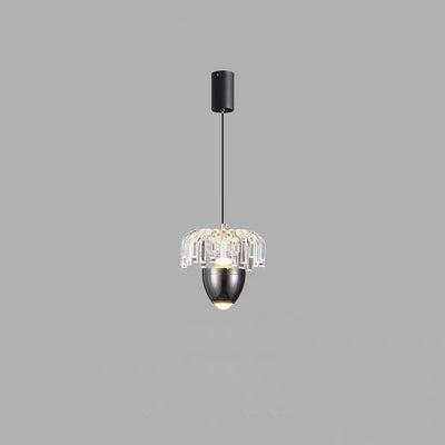 Traditional French Liftable Pinecone Shape Aluminum Acrylic LED Pendant Light For Bedroom