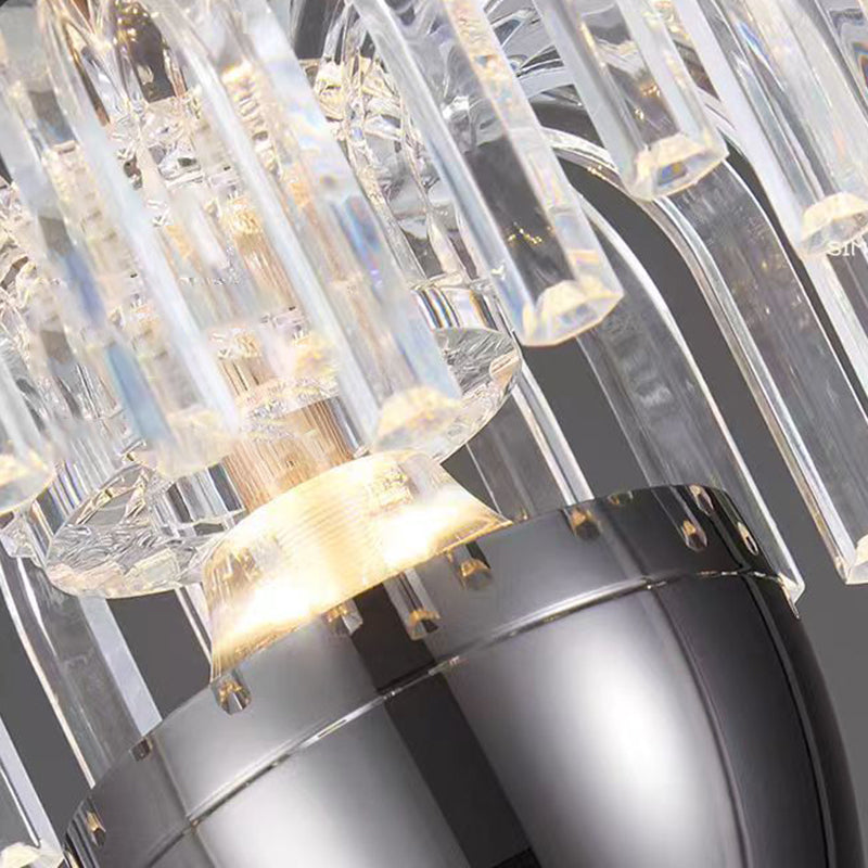 Traditional French Liftable Pinecone Shape Aluminum Acrylic LED Pendant Light For Bedroom