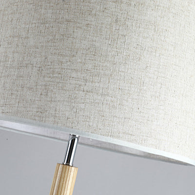 Modern Minimalist Cylindrical Ash Iron Fabric 1-Light Standing Floor Lamp For Bedroom