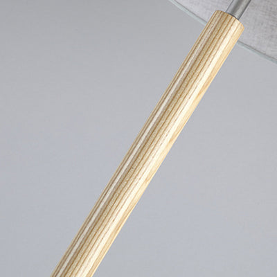 Modern Minimalist Cylindrical Ash Iron Fabric 1-Light Standing Floor Lamp For Bedroom