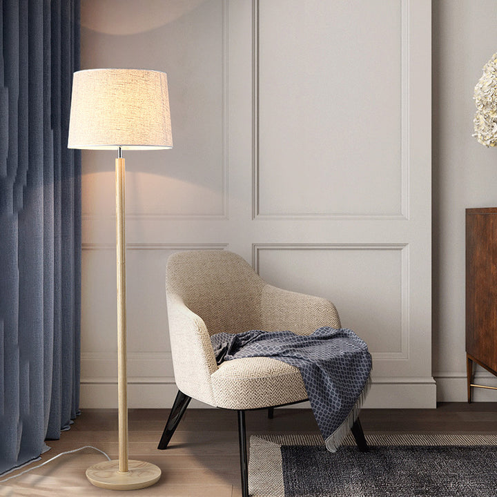 Moderne minimalistische zylindrische Stehlampe aus Eisenstoff mit 1 Licht für das Schlafzimmer 