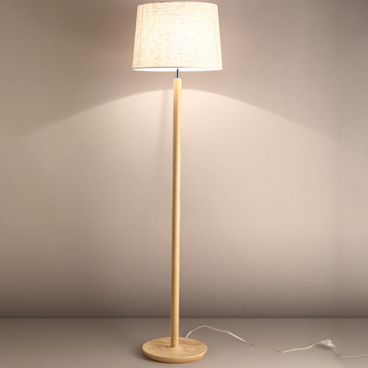 Moderne minimalistische zylindrische Stehlampe aus Eisenstoff mit 1 Licht für das Schlafzimmer 