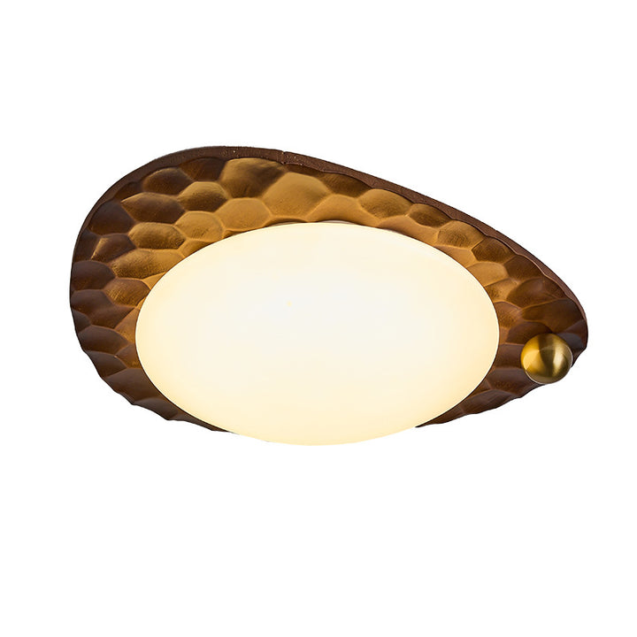 Plafonnier LED en chêne fer PVC à motif de fleur en nid d&