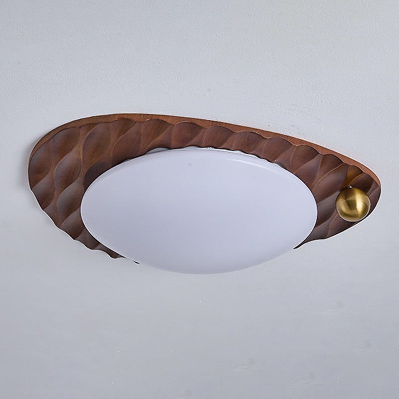 Plafonnier LED en chêne fer PVC à motif de fleur en nid d&