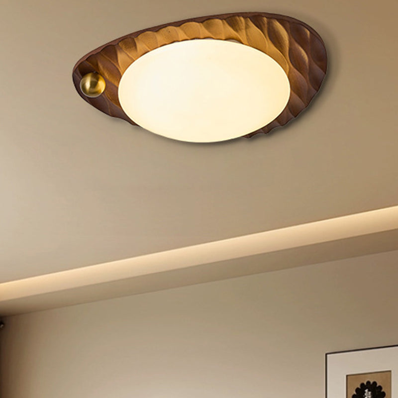 Plafonnier LED en chêne fer PVC à motif de fleur en nid d&