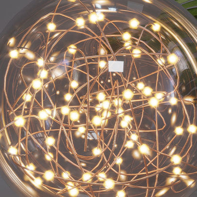 Traditional Luxury Planet Shape Glass Iron Acrylic LED Semi-Flush Mount Ceiling Light For Bedroom