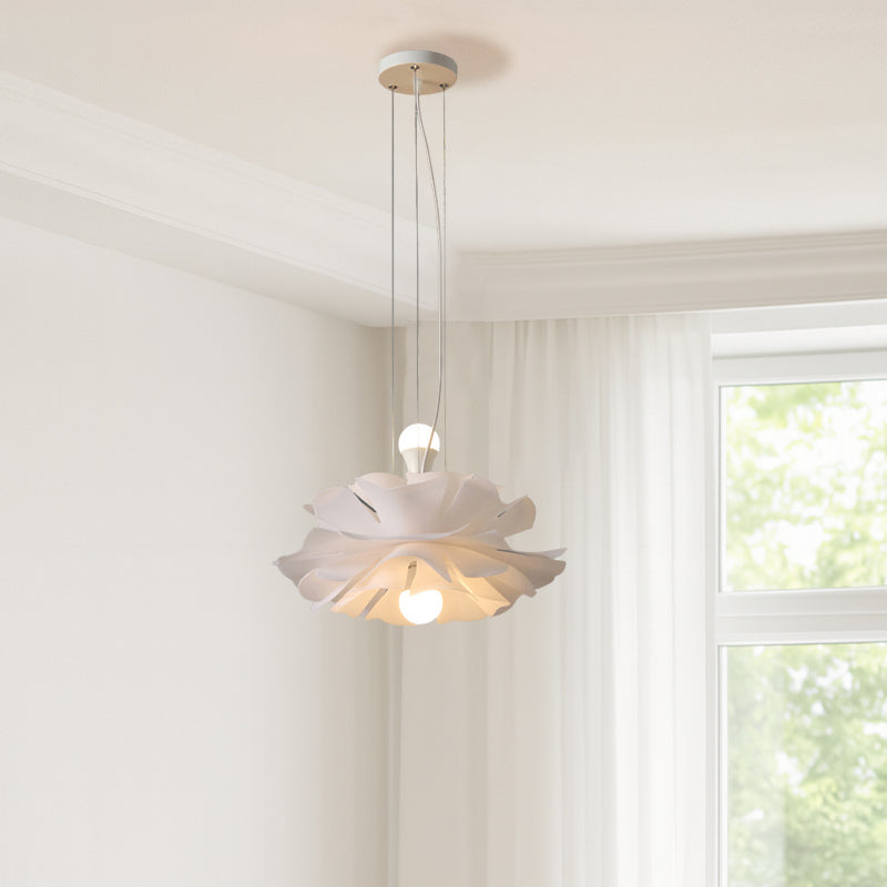 Modern Art Deco Petal Shaped Iron Acrylic 2-Light Pendant Light For Bedroom