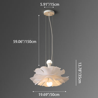 Modern Art Deco Petal Shaped Iron Acrylic 2-Light Pendant Light For Bedroom