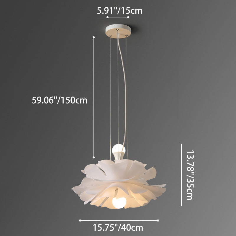 Modern Art Deco Petal Shaped Iron Acrylic 2-Light Pendant Light For Bedroom