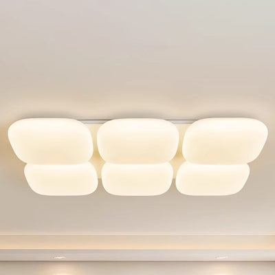 Modern Minimalist Square Iron PE LED Flush Mount Ceiling Light For Bedroom