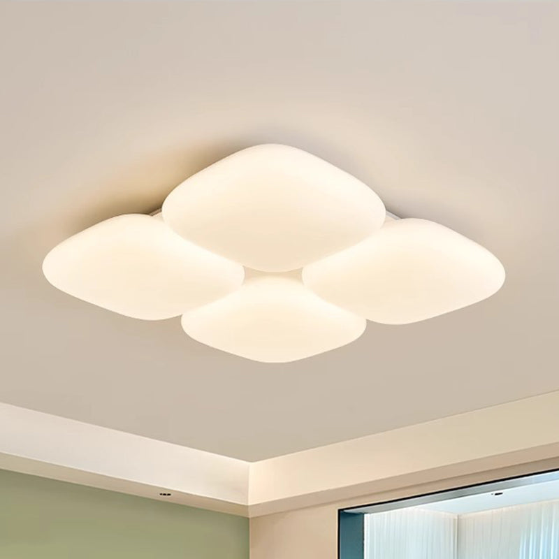 Modern Minimalist Square Iron PE LED Flush Mount Ceiling Light For Bedroom