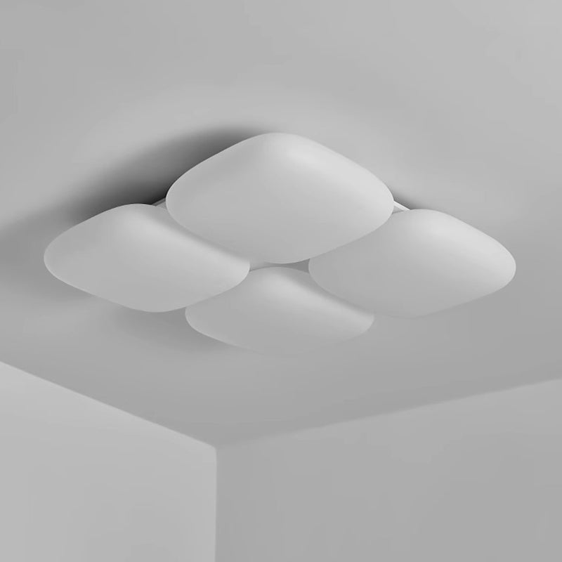Modern Minimalist Square Iron PE LED Flush Mount Ceiling Light For Bedroom
