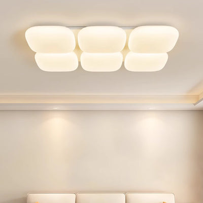 Modern Minimalist Square Iron PE LED Flush Mount Ceiling Light For Bedroom