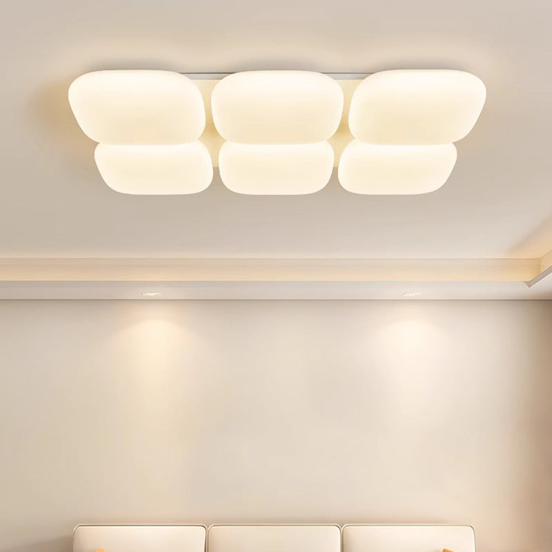 Modern Minimalist Square Iron PE LED Flush Mount Ceiling Light For Bedroom