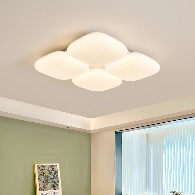 Modern Minimalist Square Iron PE LED Flush Mount Ceiling Light For Bedroom