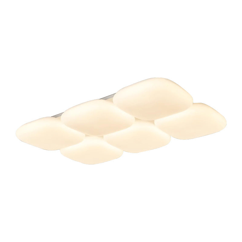 Modern Minimalist Square Iron PE LED Flush Mount Ceiling Light For Bedroom
