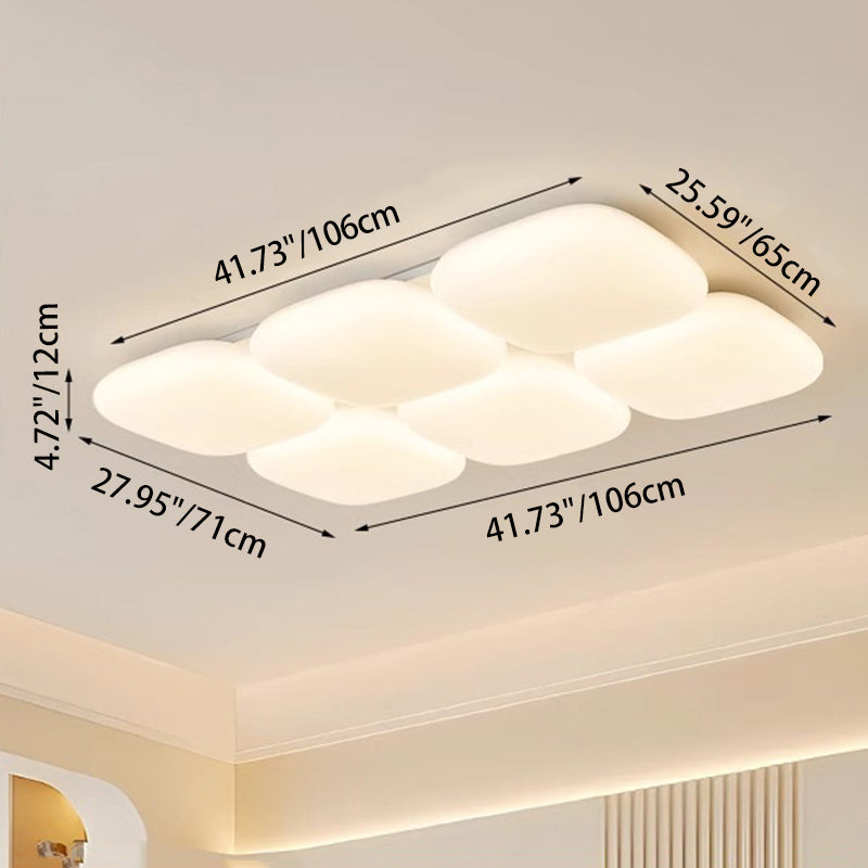 Modern Minimalist Square Iron PE LED Flush Mount Ceiling Light For Bedroom