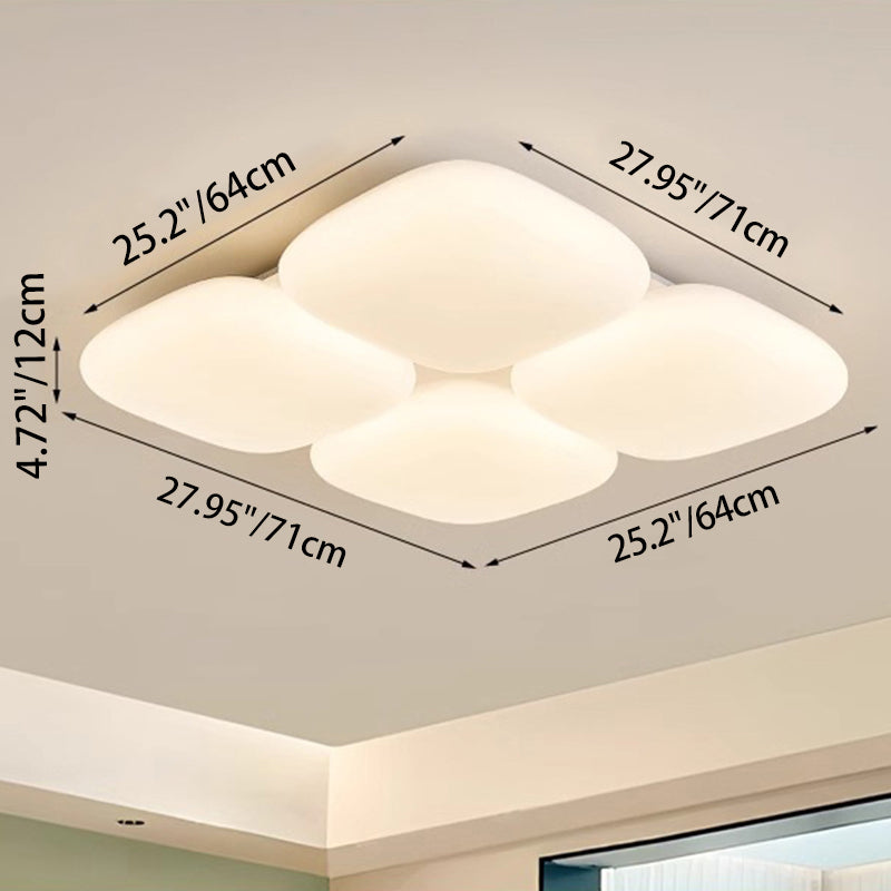Modern Minimalist Square Iron PE LED Flush Mount Ceiling Light For Bedroom