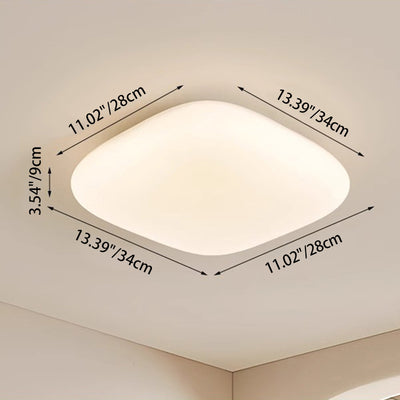 Modern Minimalist Square Iron PE LED Flush Mount Ceiling Light For Bedroom