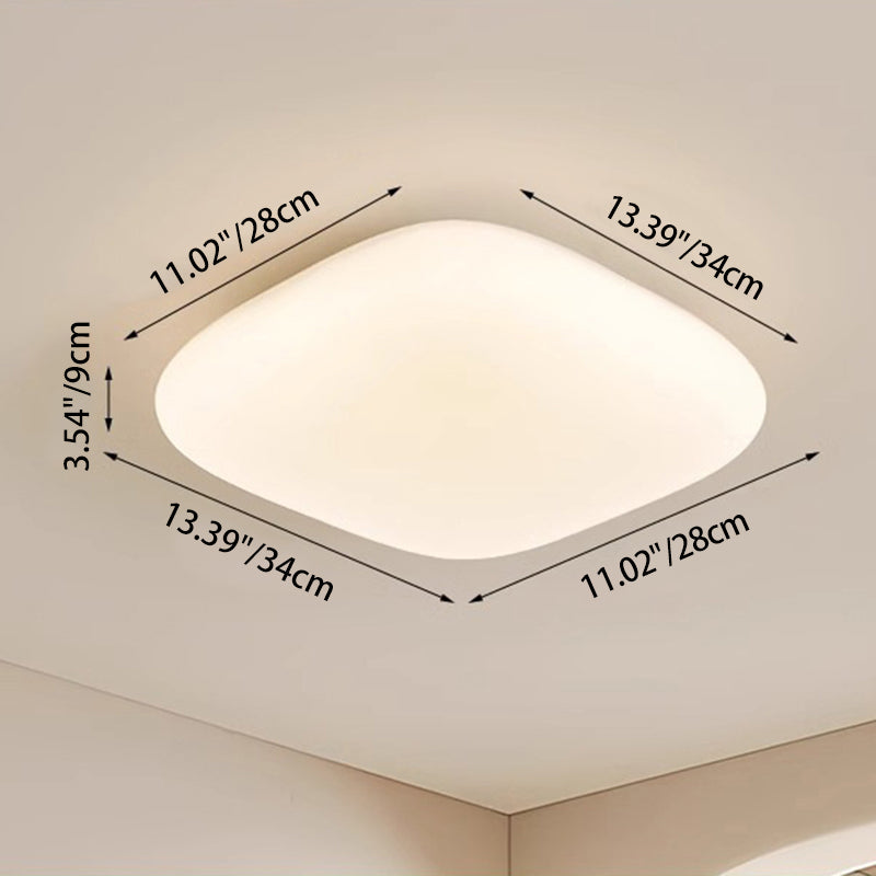 Modern Minimalist Square Iron PE LED Flush Mount Ceiling Light For Bedroom