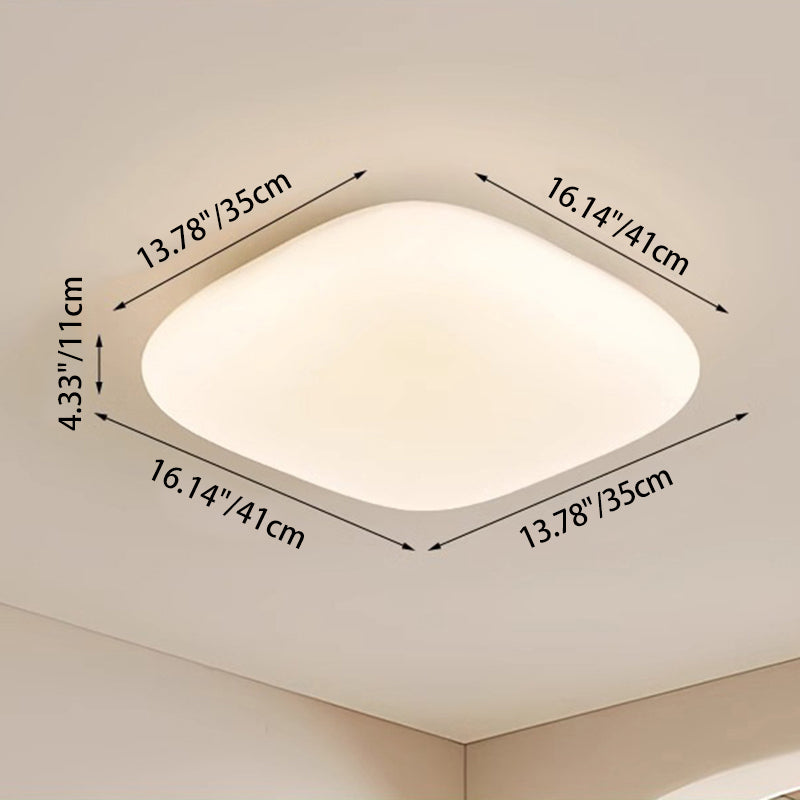 Modern Minimalist Square Iron PE LED Flush Mount Ceiling Light For Bedroom