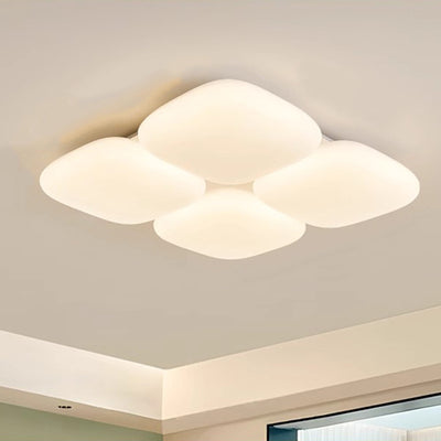 Modern Minimalist Square Iron PE LED Flush Mount Ceiling Light For Bedroom
