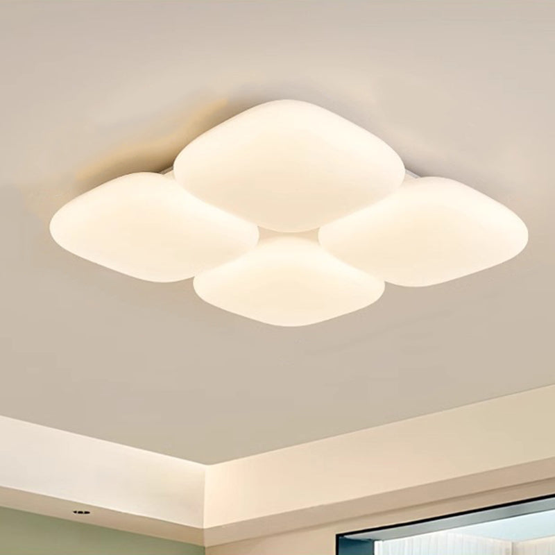 Modern Minimalist Square Iron PE LED Flush Mount Ceiling Light For Bedroom