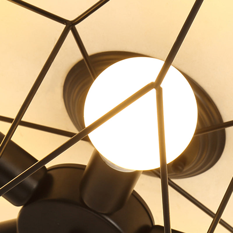 Contemporary Creative Pentagram Iron 5-Light Semi-Flush Mount Ceiling Light For Living Room