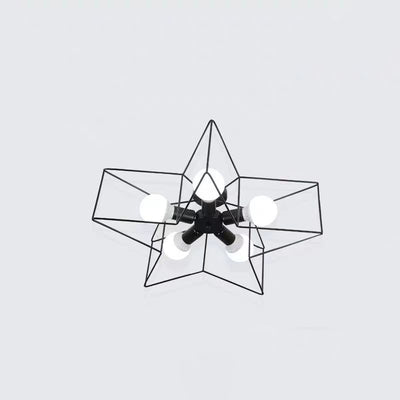 Contemporary Creative Pentagram Iron 5-Light Semi-Flush Mount Ceiling Light For Living Room