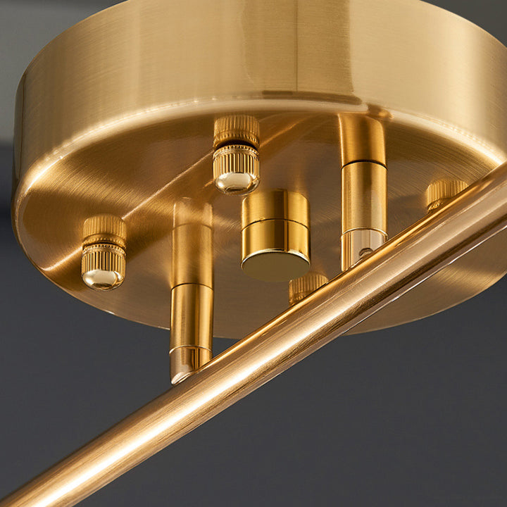 Traditionelle Luxus-Ring-Metall-Kristall-LED-Halbeinbau-Deckenleuchte für Schlafzimmer 