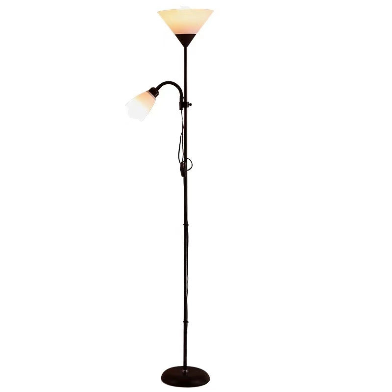 Modern Minimalist Inverted Triangle Iron Silicone PVC 2-Light Standing Floor Lamp For Living Room