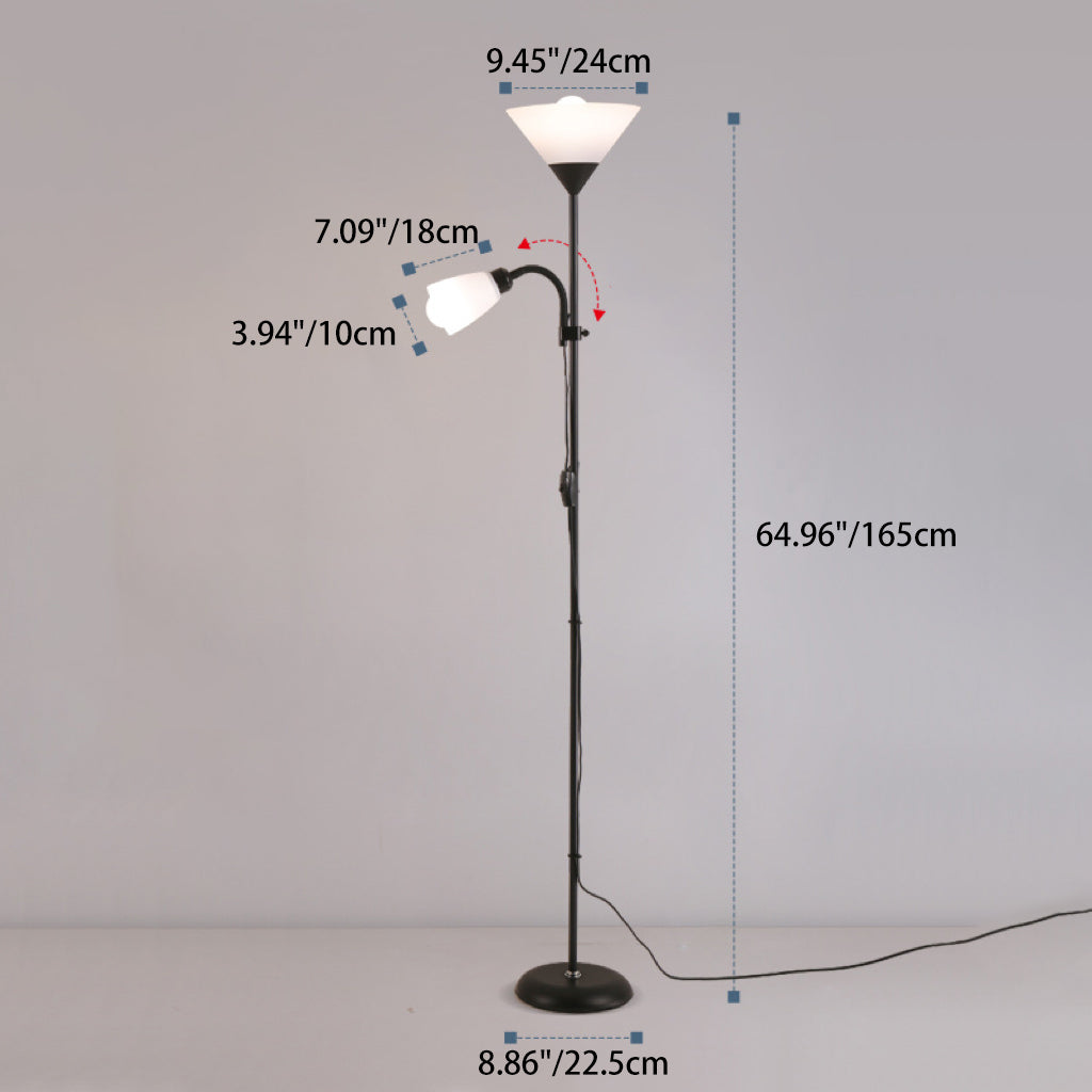 Moderner minimalistischer umgekehrter Dreieck-Eisen-Silikon-PVC-Stehlampe mit 2 Lichtern für das Wohnzimmer 